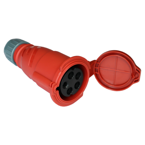 Розетка IEC 309 трехфазная, 32A, 380V, разборная, красная